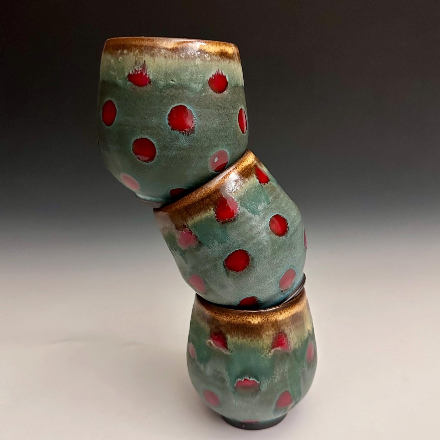 Rustic Polka Dot Mug Stoneware Ceramic  Mug N008