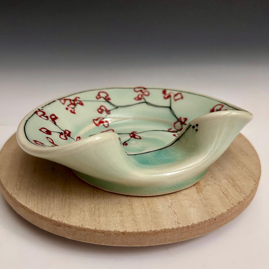 Stovetop Spoon Rest Ladel Rest Utensil Holder Cherry Blossom  Illustration  Oct013