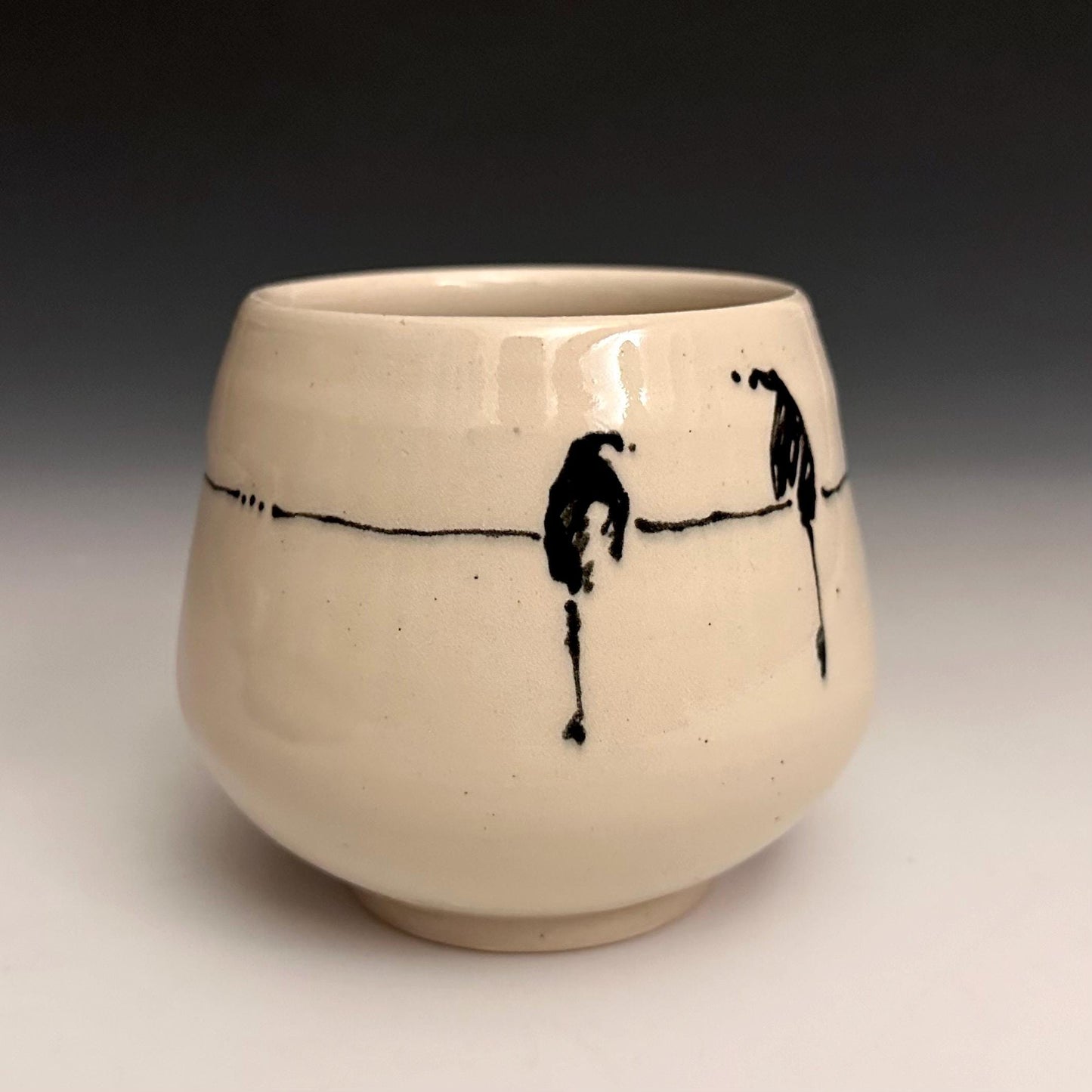 Bird on a Wire “Love Loud”  Yunomi Handleless Mug PotteryCup F2533