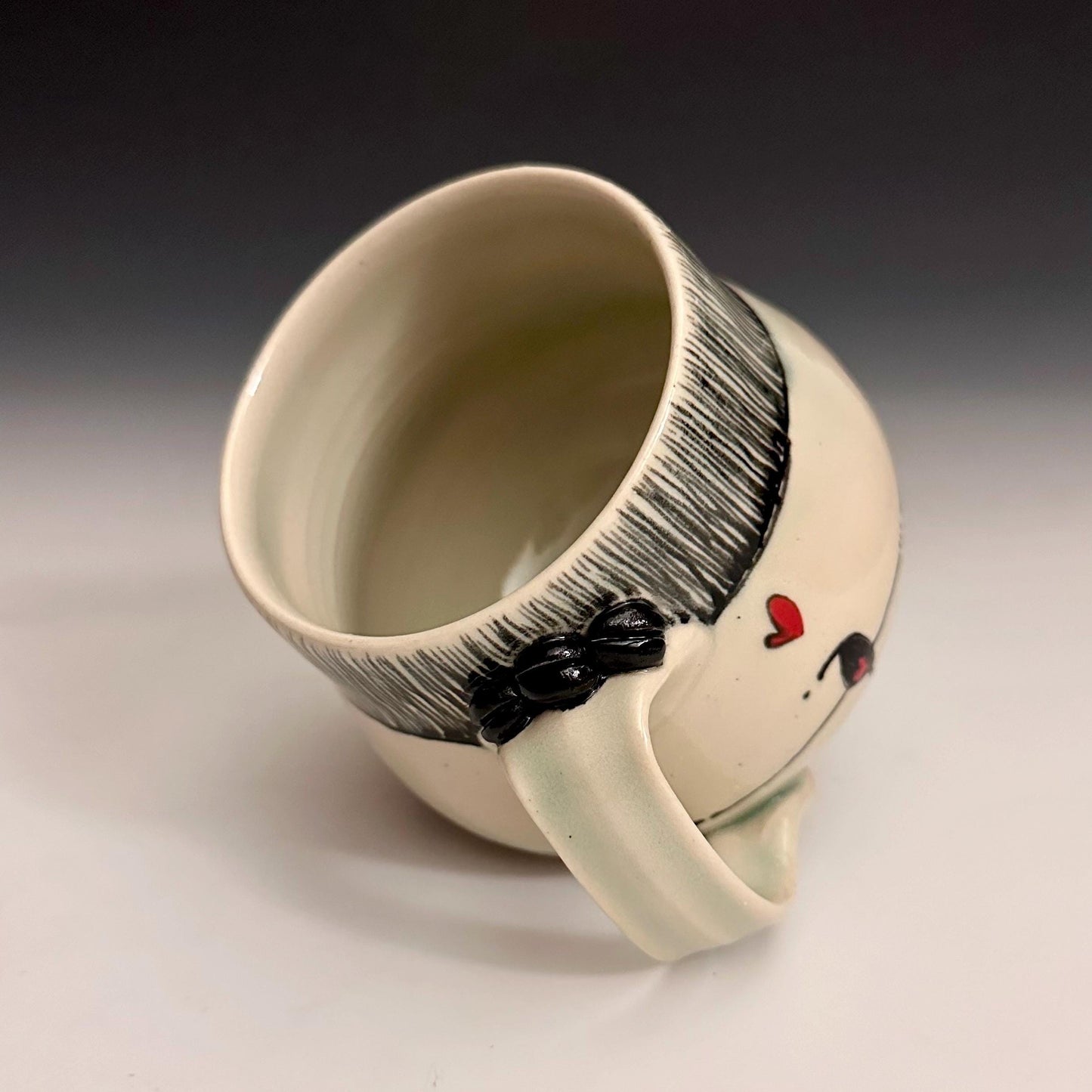 Pottery Mug Coffee Cup “love loudly” Stoneware Mug Handmade Pottery Bird on a Wire F2530