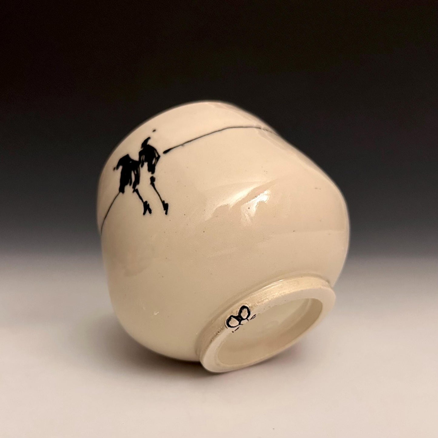 Bird on a Wire “Love Loud”  Yunomi Handleless Mug PotteryCup F2533