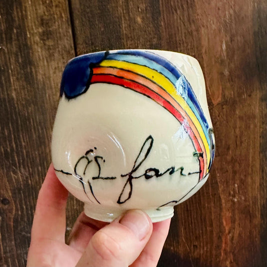 Handmade Mug Handleless Rainbow Yunomi Fantastic M2540