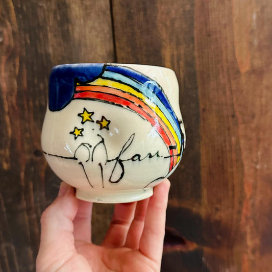 Custom Made Handmade Mug Handleless Rainbow Yunomi Fantastic