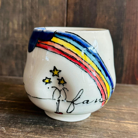 Handmade Mug Handleless Rainbow Yunomi Fantastic M2541